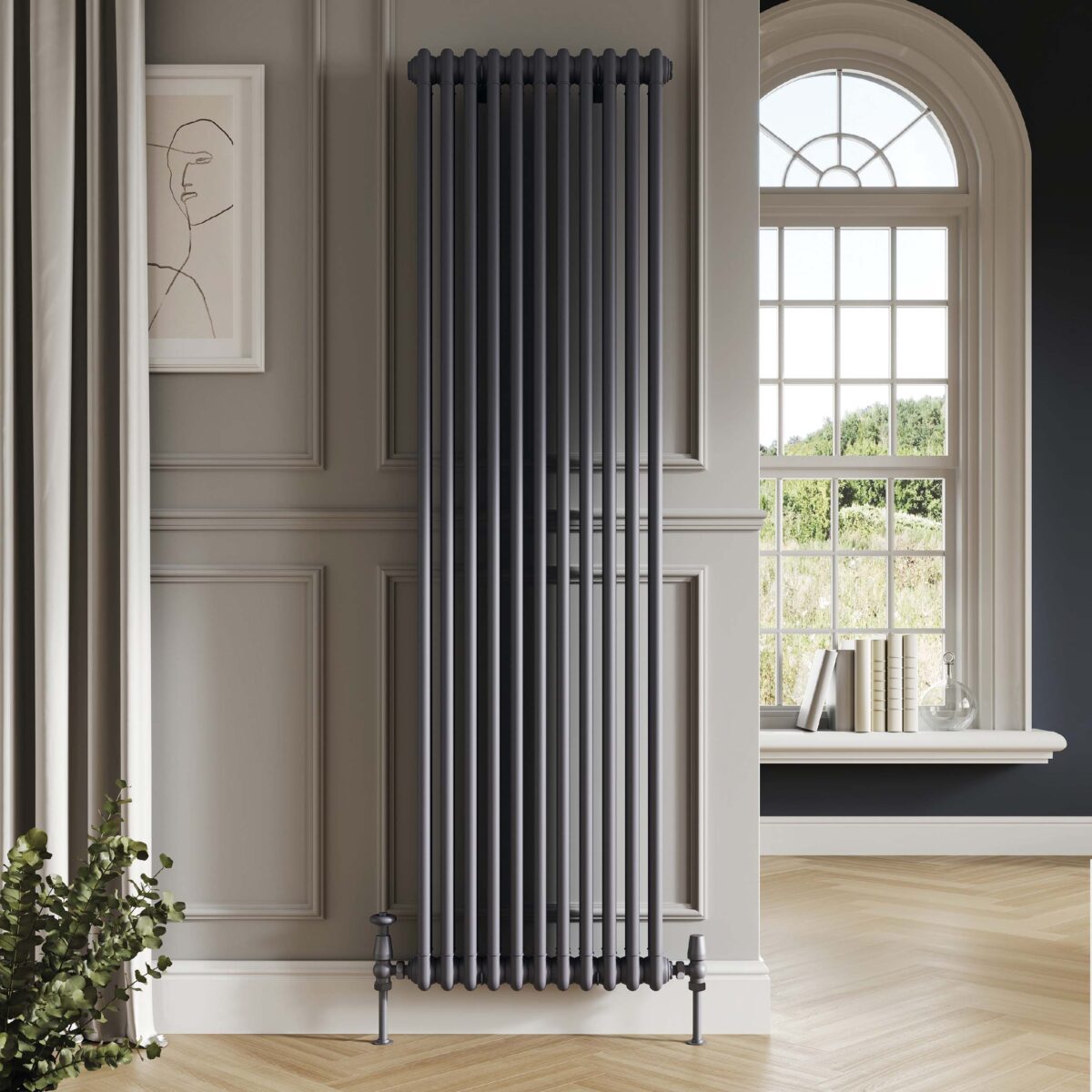 Column Designer Radiator 2 col 600 x 1190mm 26 Sections Anthracite