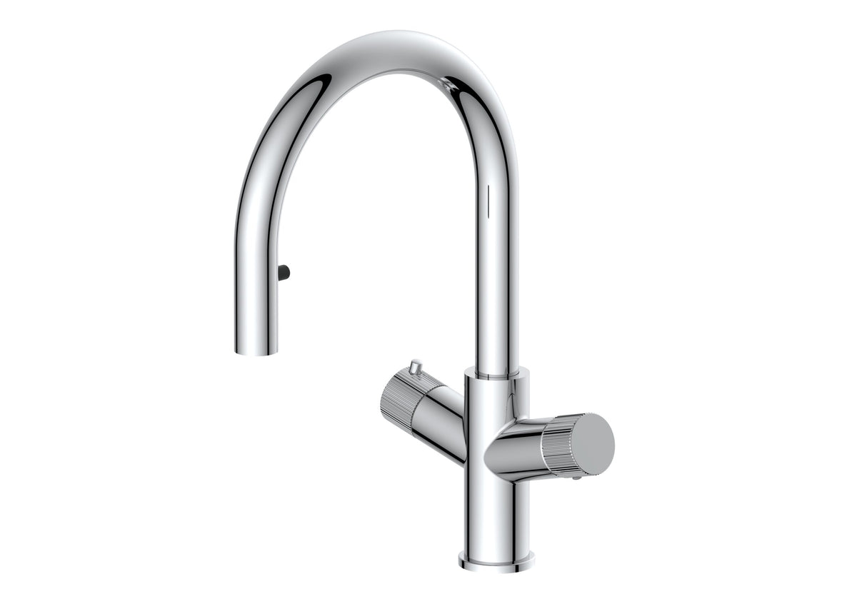 4 in 1 Boiling Water Tap Pull Out U Spout Chrome