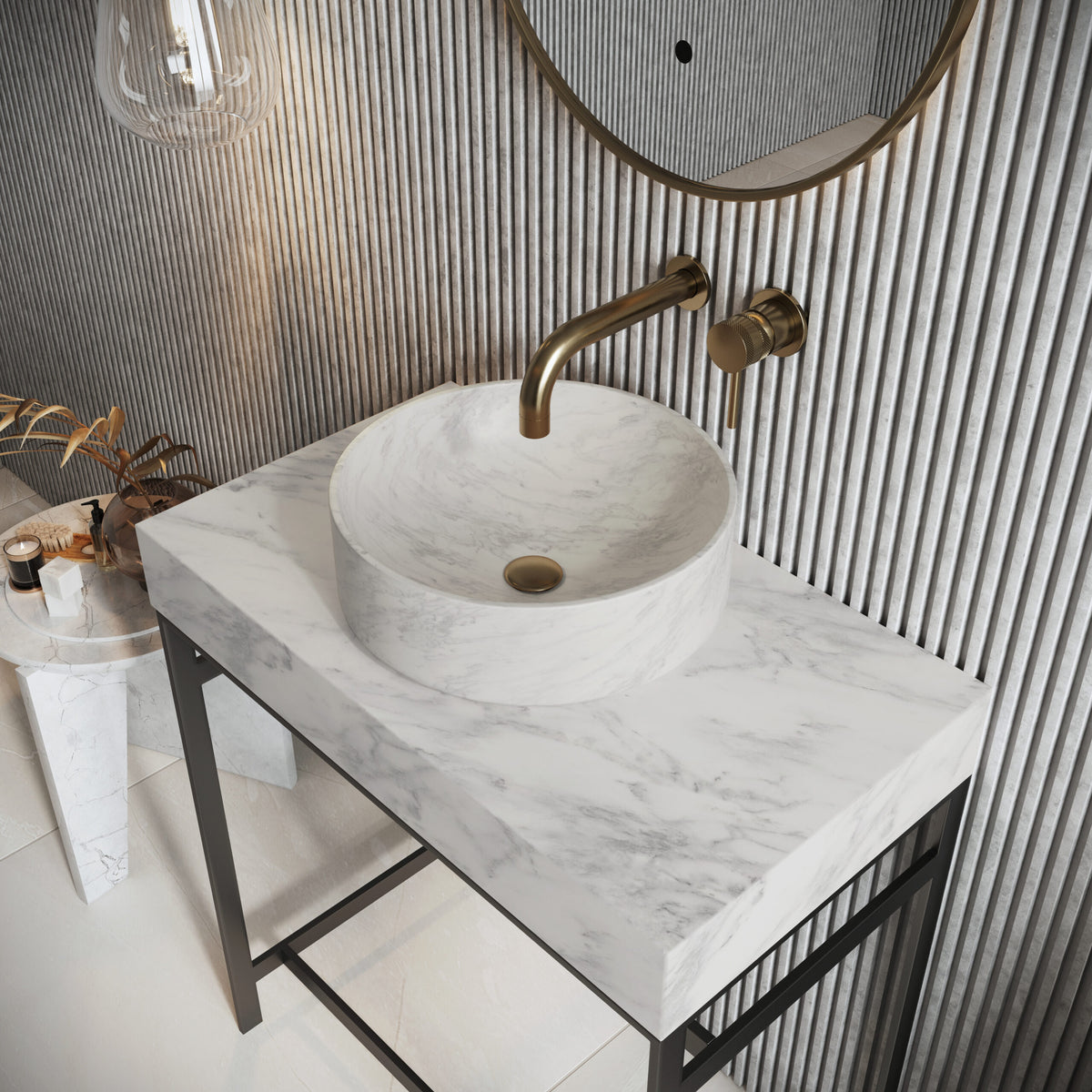 Marble Basin Carrara White 350x350x120 Honed