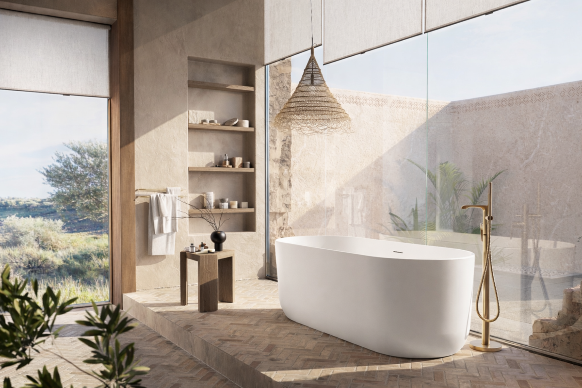 Eden Matt White Oval Bath 1700x800mm