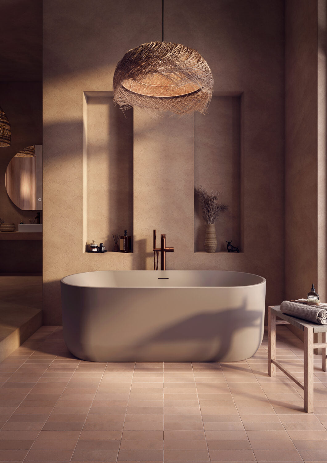 Eden Matt Clay Oval Bath 1700x800mm