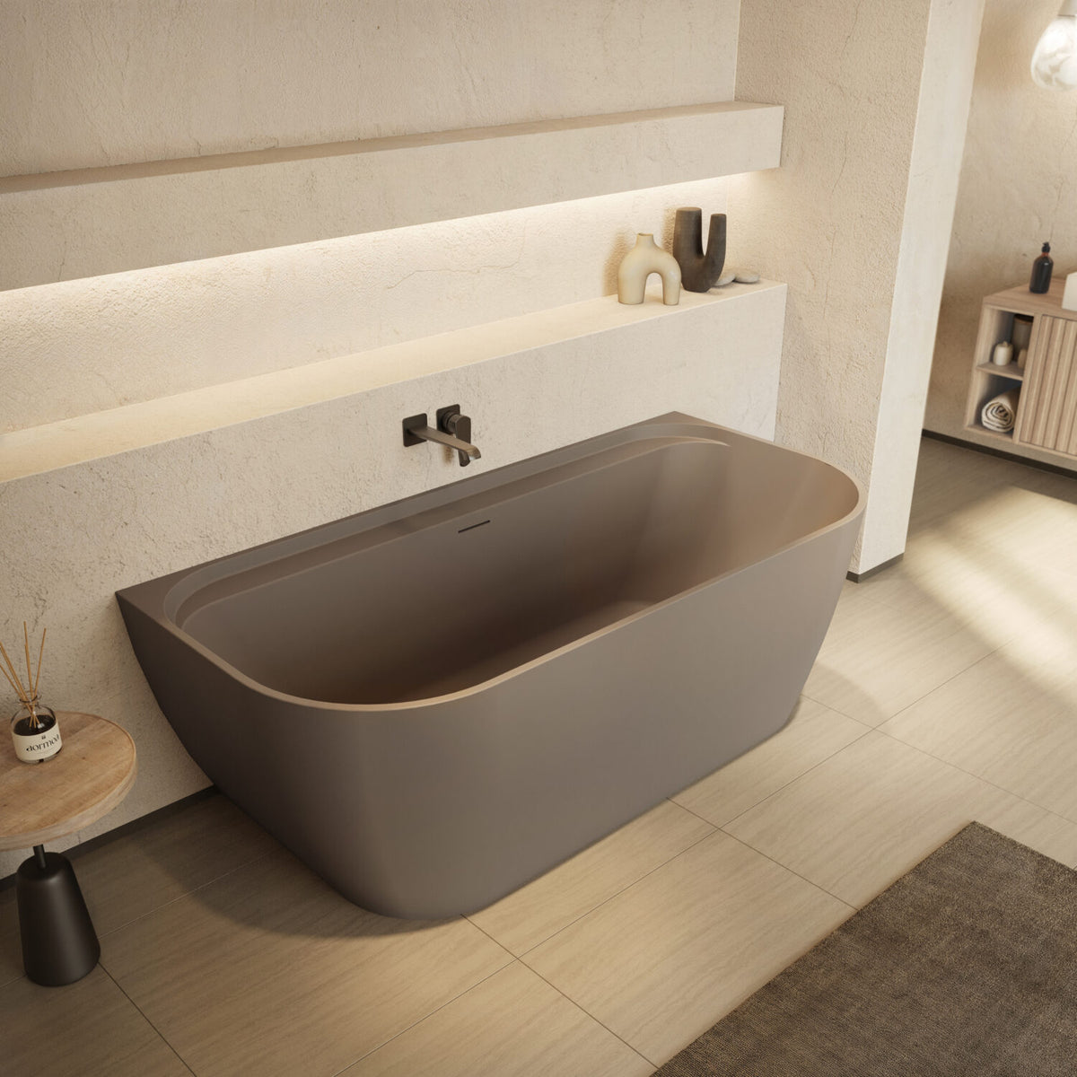 Bay Matt Clay BTW Bath 1700x800mm