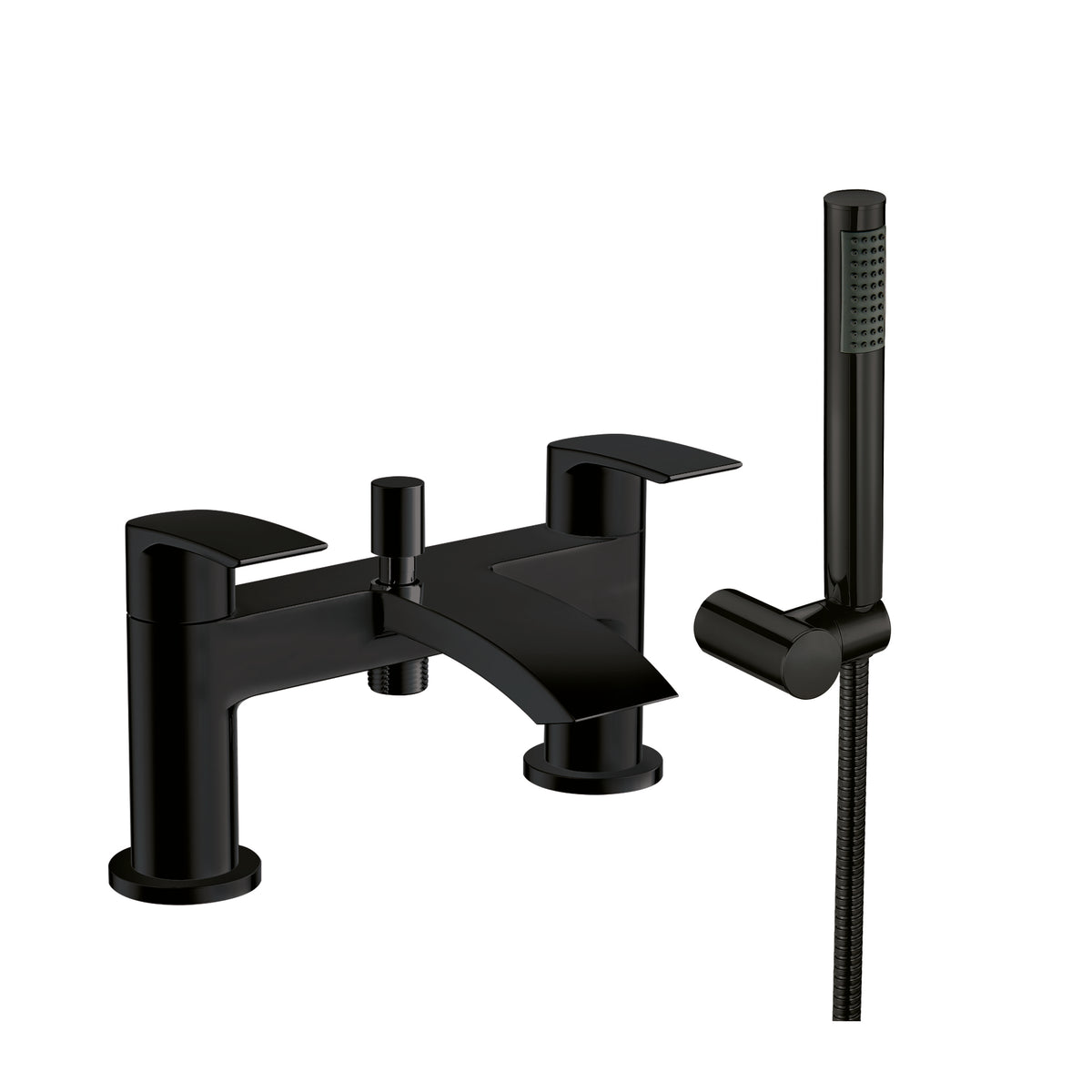 Matt Black Deck Mounted Bath Shower Mixer