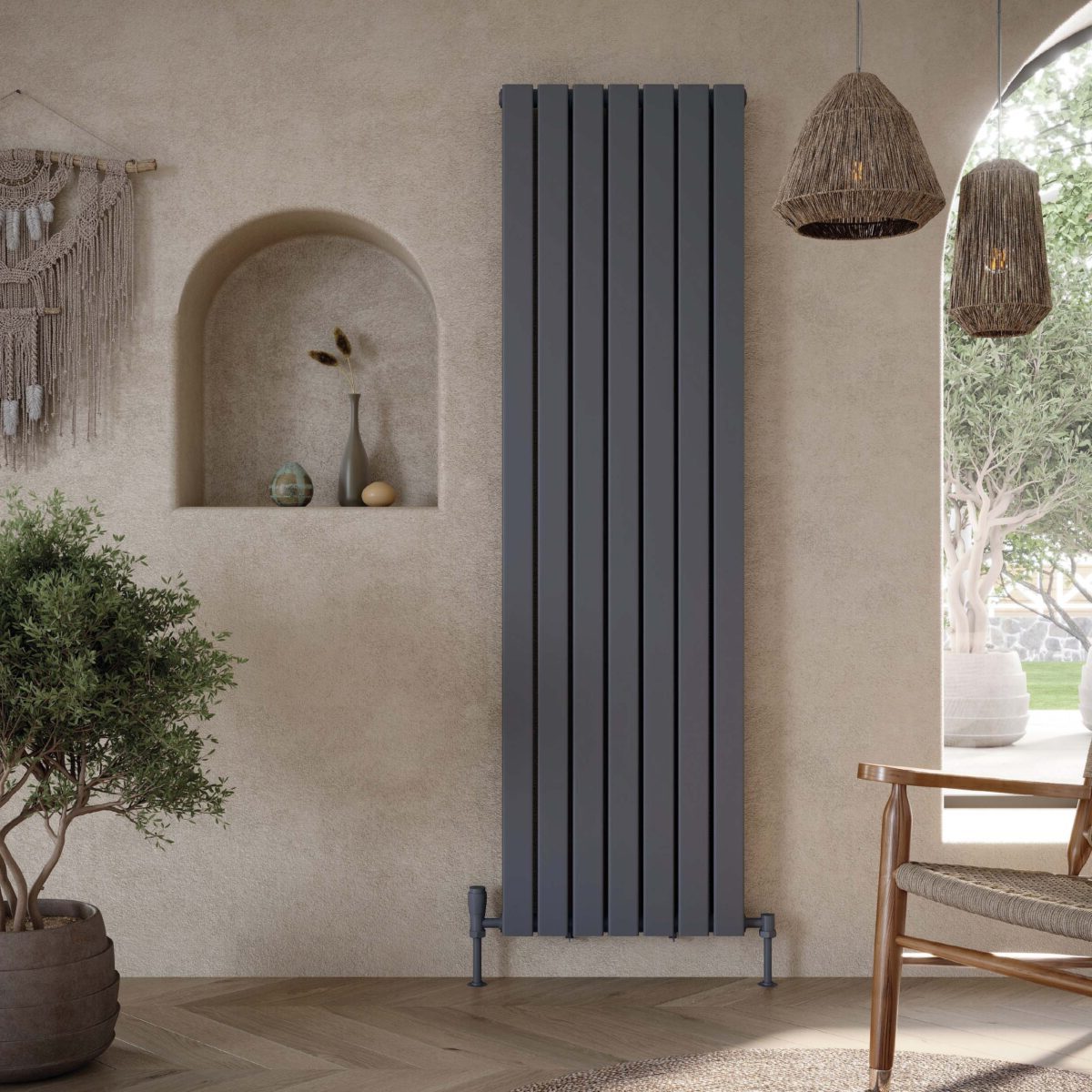 Bravo Designer Radiator Double 1800mm x 408mm - White