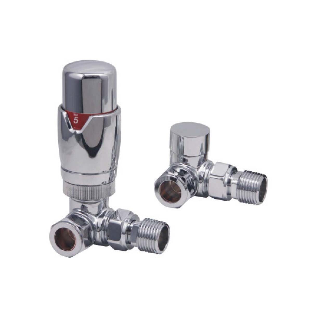 Designer Twin Pack TRV, Chrome, Corner