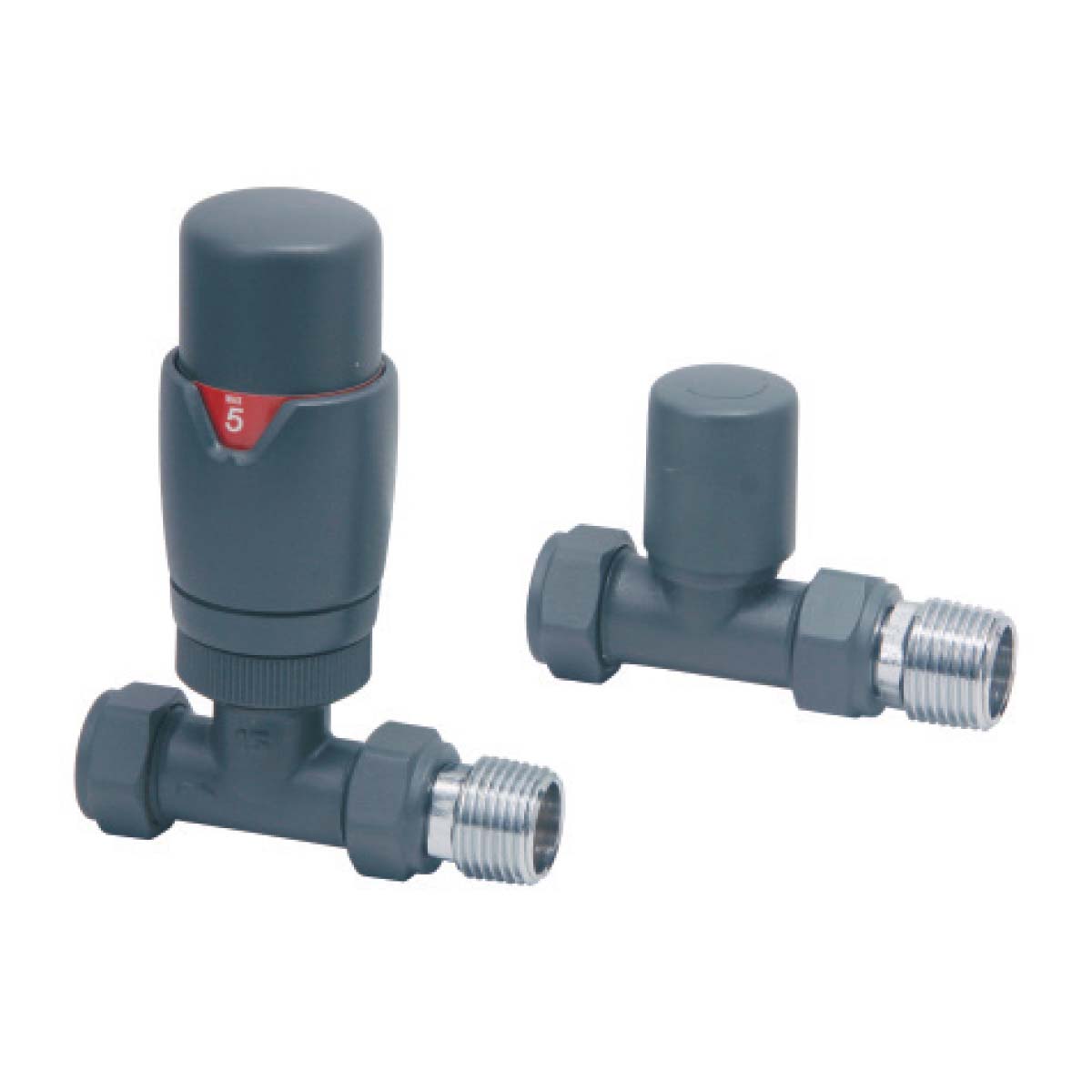 Designer Twin Pack TRV, Anthracite, Straight