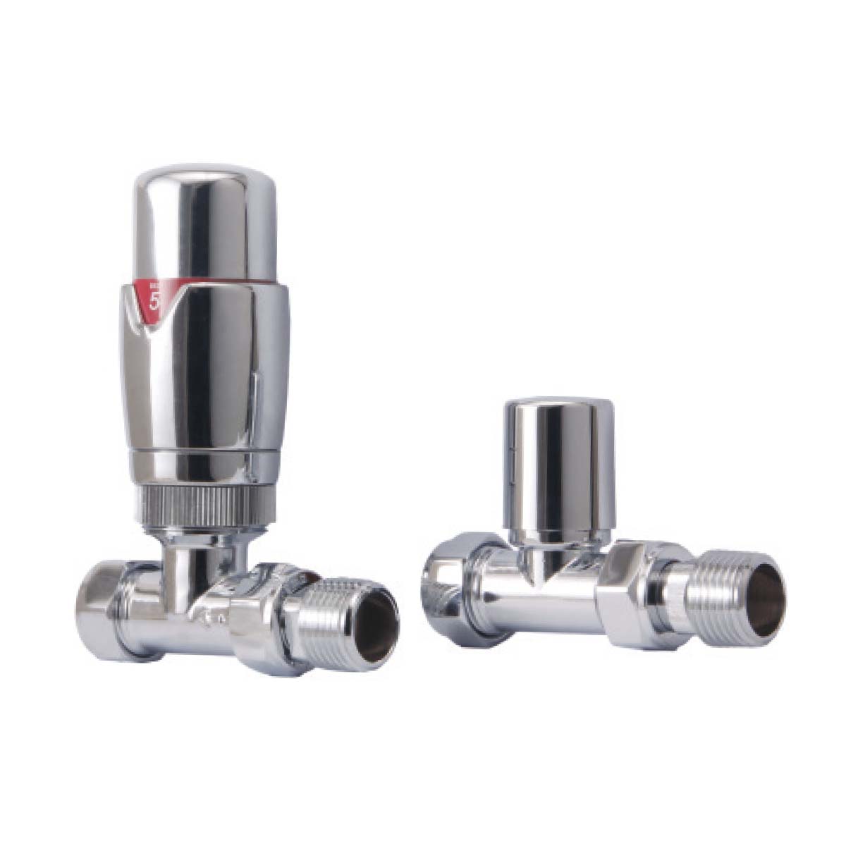 Designer Twin Pack TRV, Chrome, Straight