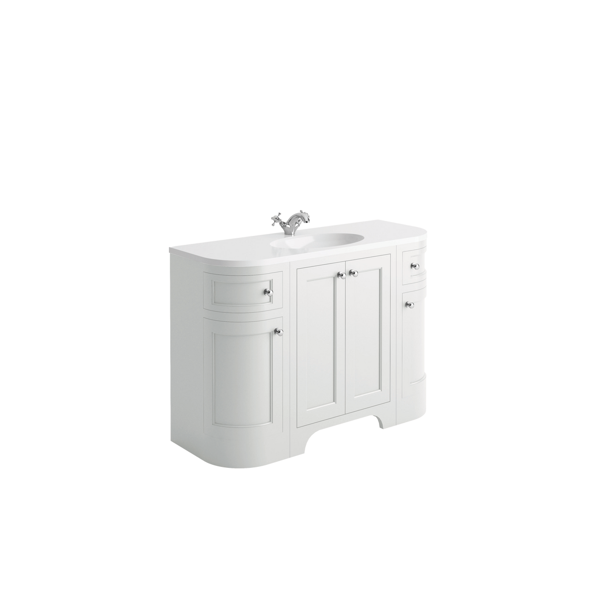 Harrogate 300 Return Unit Right - Arctic White Curved