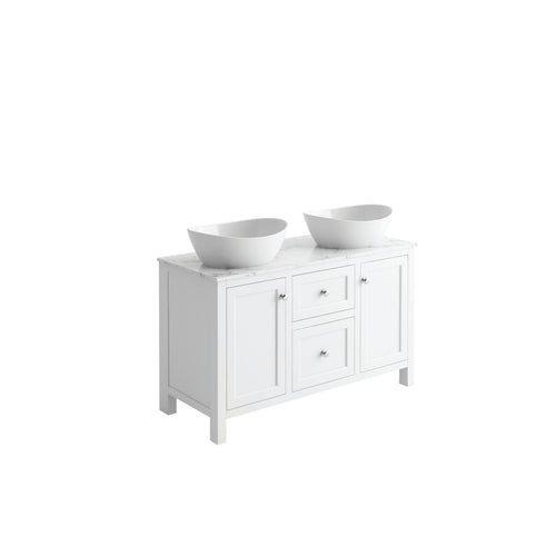 "Montpelier" 1200 White Vein Marble Top
