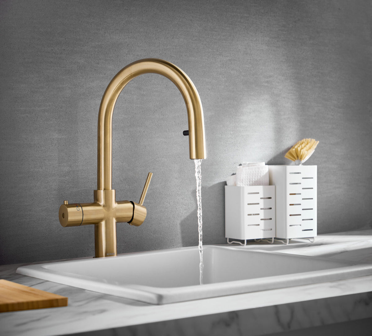 4 in 1 Boiling Water Tap Pull Out U Spout Brass