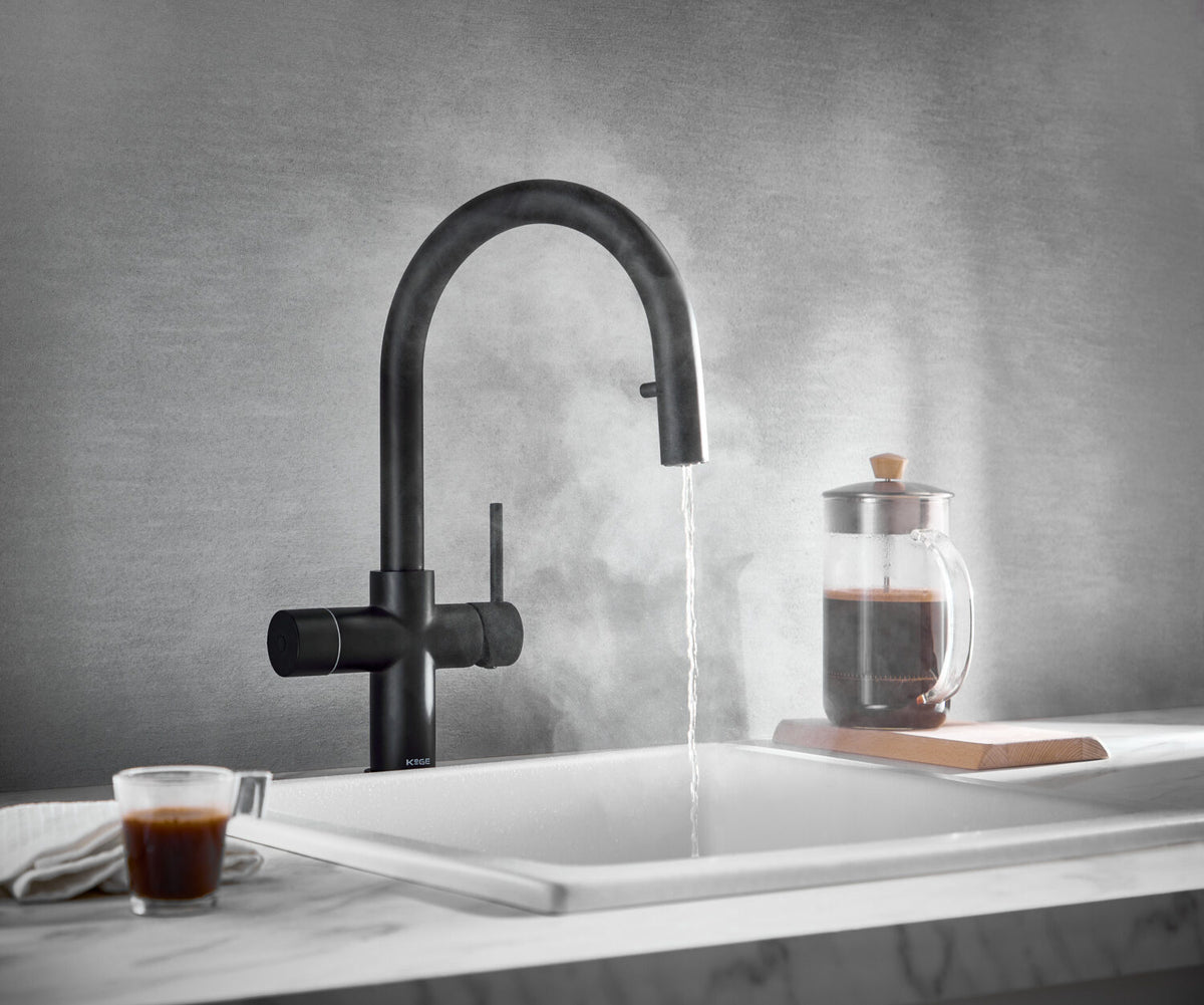 4 in 1 Boiling Water Tap Pull Out U Spout Black