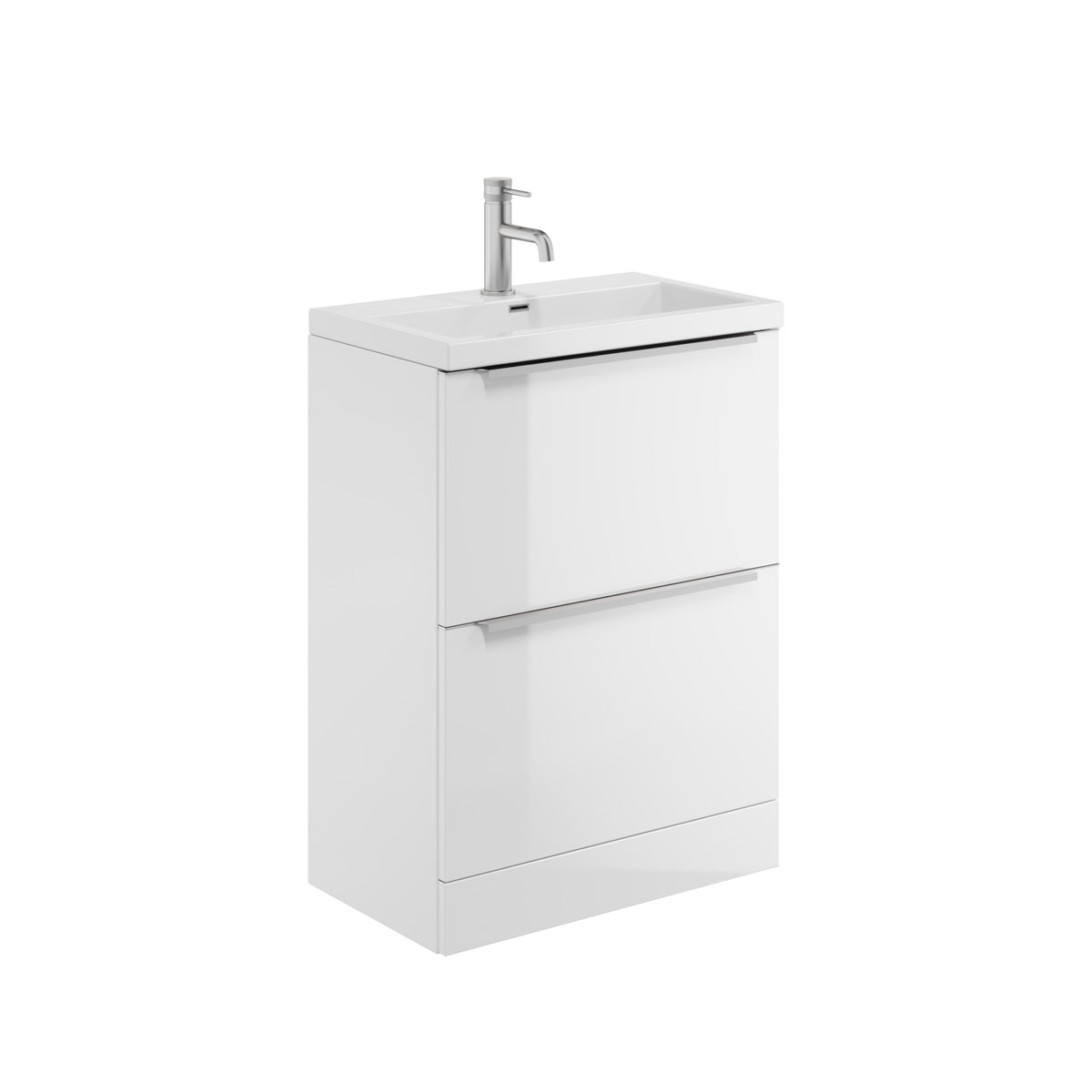 Muro PLUS 2 Drawer FS 600 Basin Cab Gloss White