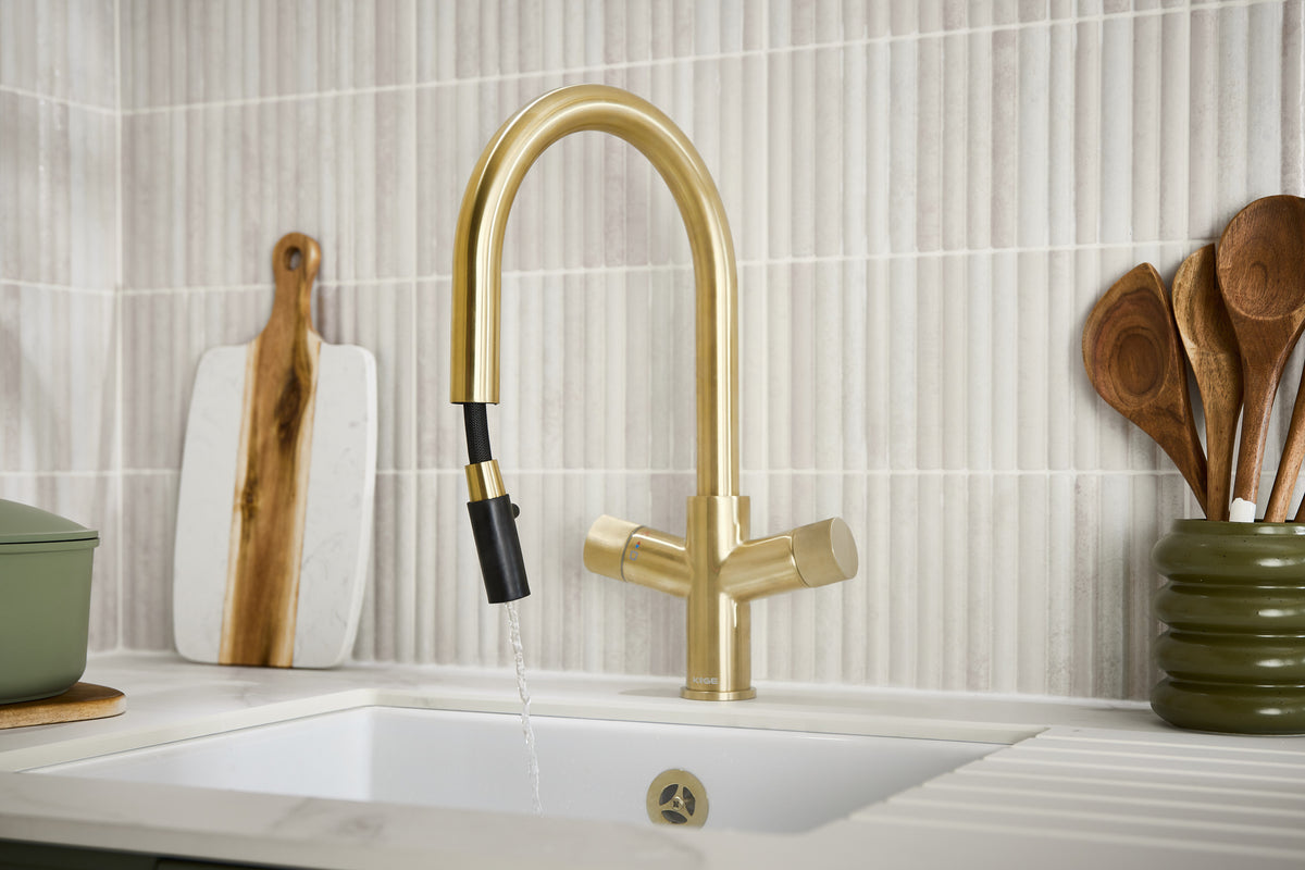 4 in 1 Boiling Water Tap Pull Out U Spout Brass