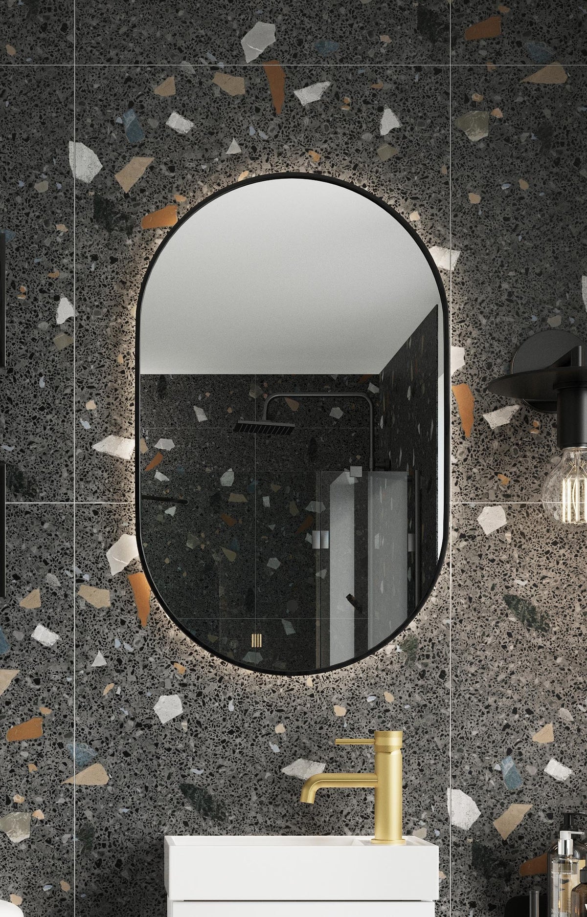 Tablet Mirror Black Frame 500x800