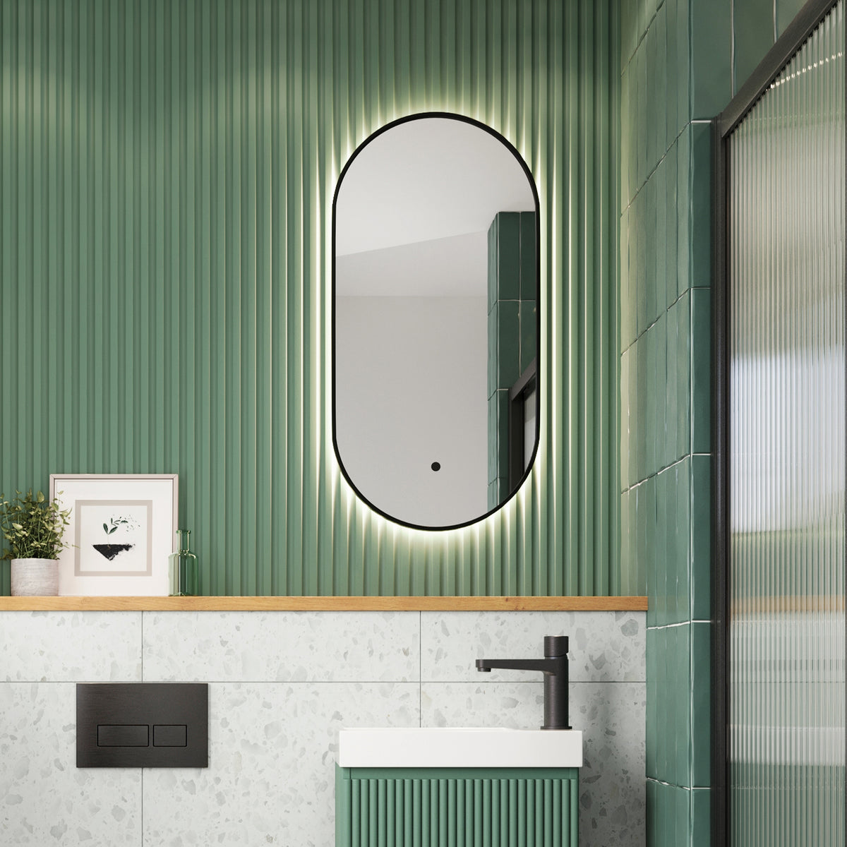 LED Cloakroom 400x800 Matte Black