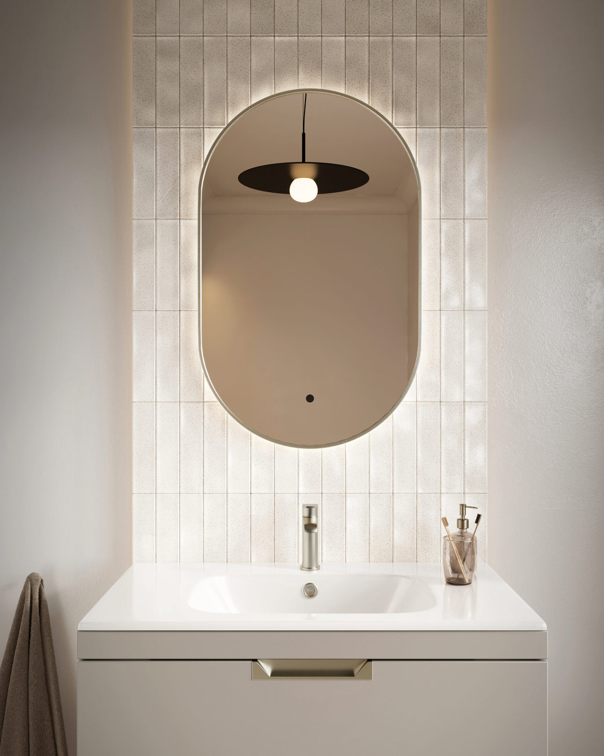 Tablet Mirror 500x800 Brushed Nickel