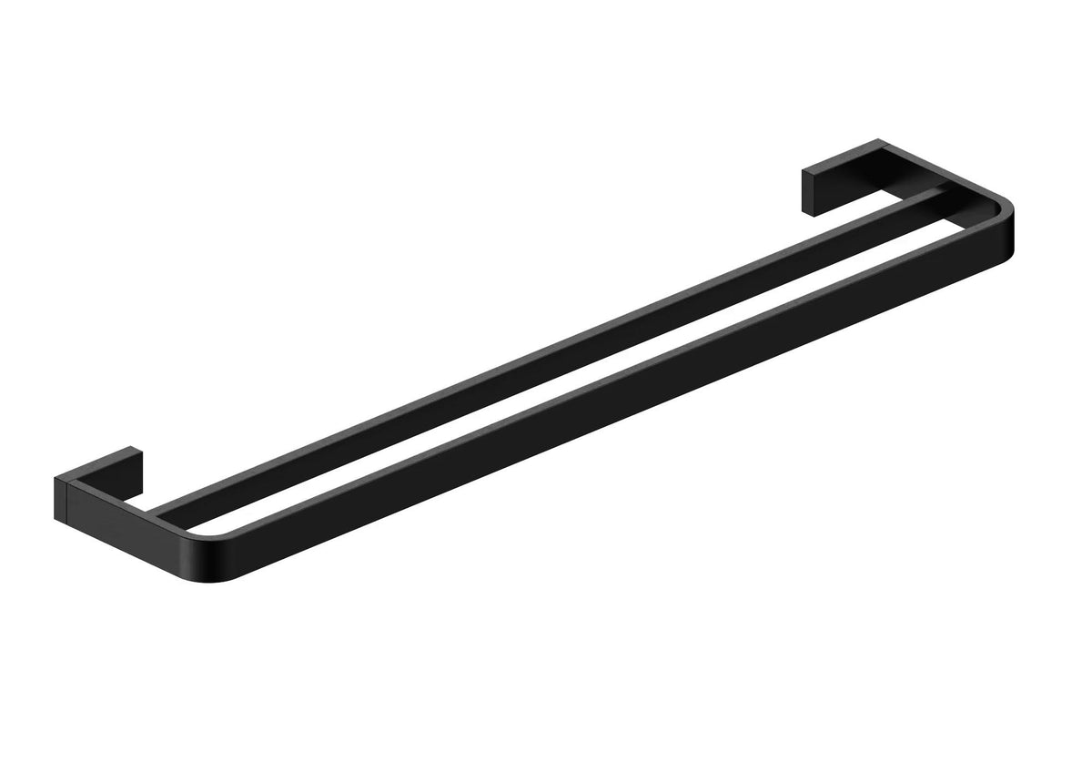 Black Double Towel Rail