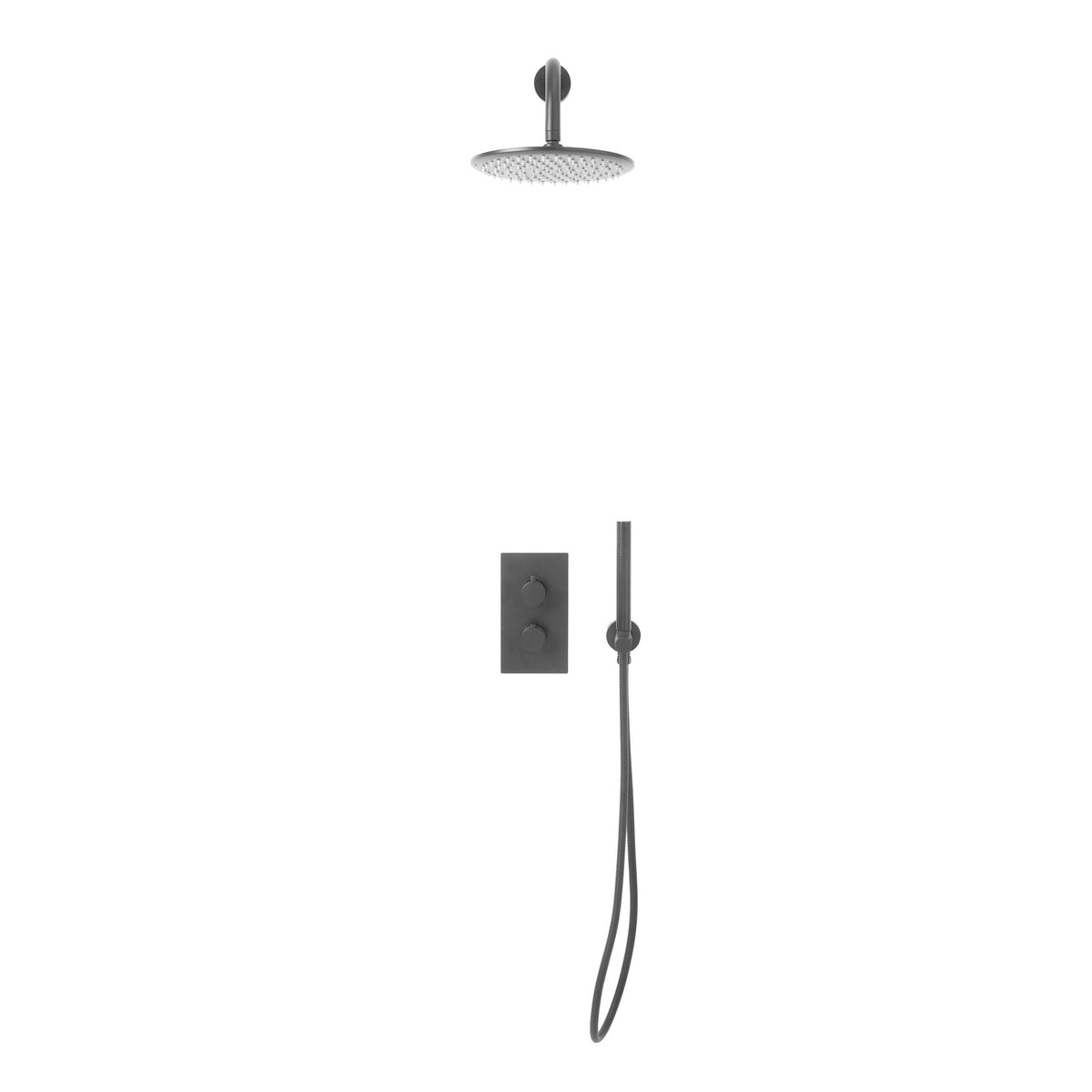 Core Round Handle Shower Arm Drench Head & Bracket Gunmetal
