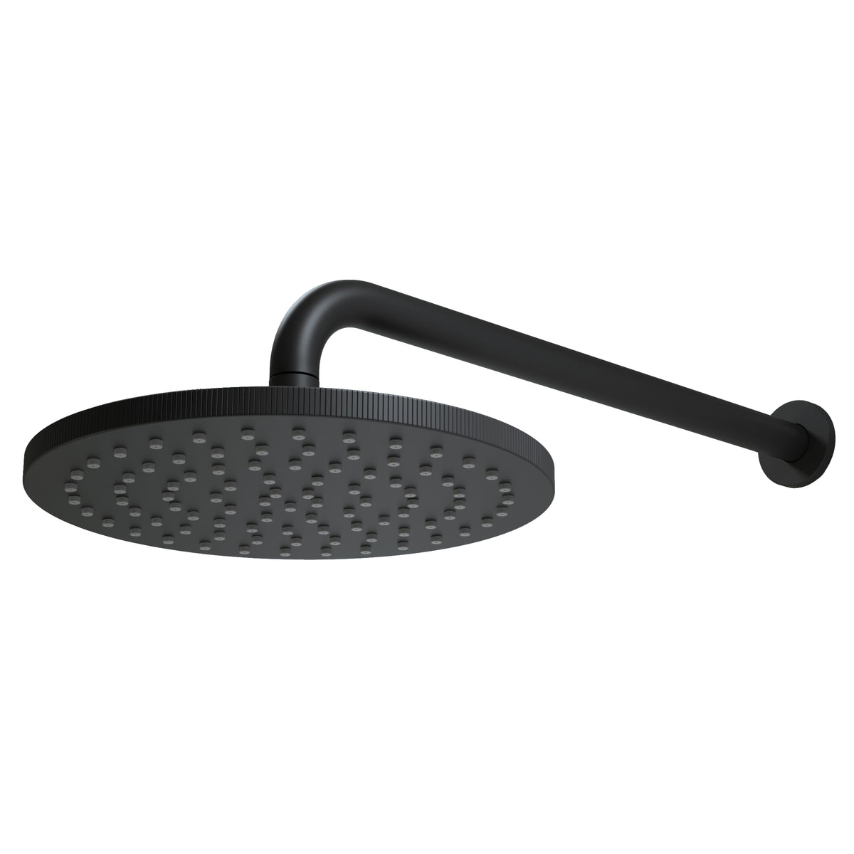 Core Round Shower Head and Arm Matt Black