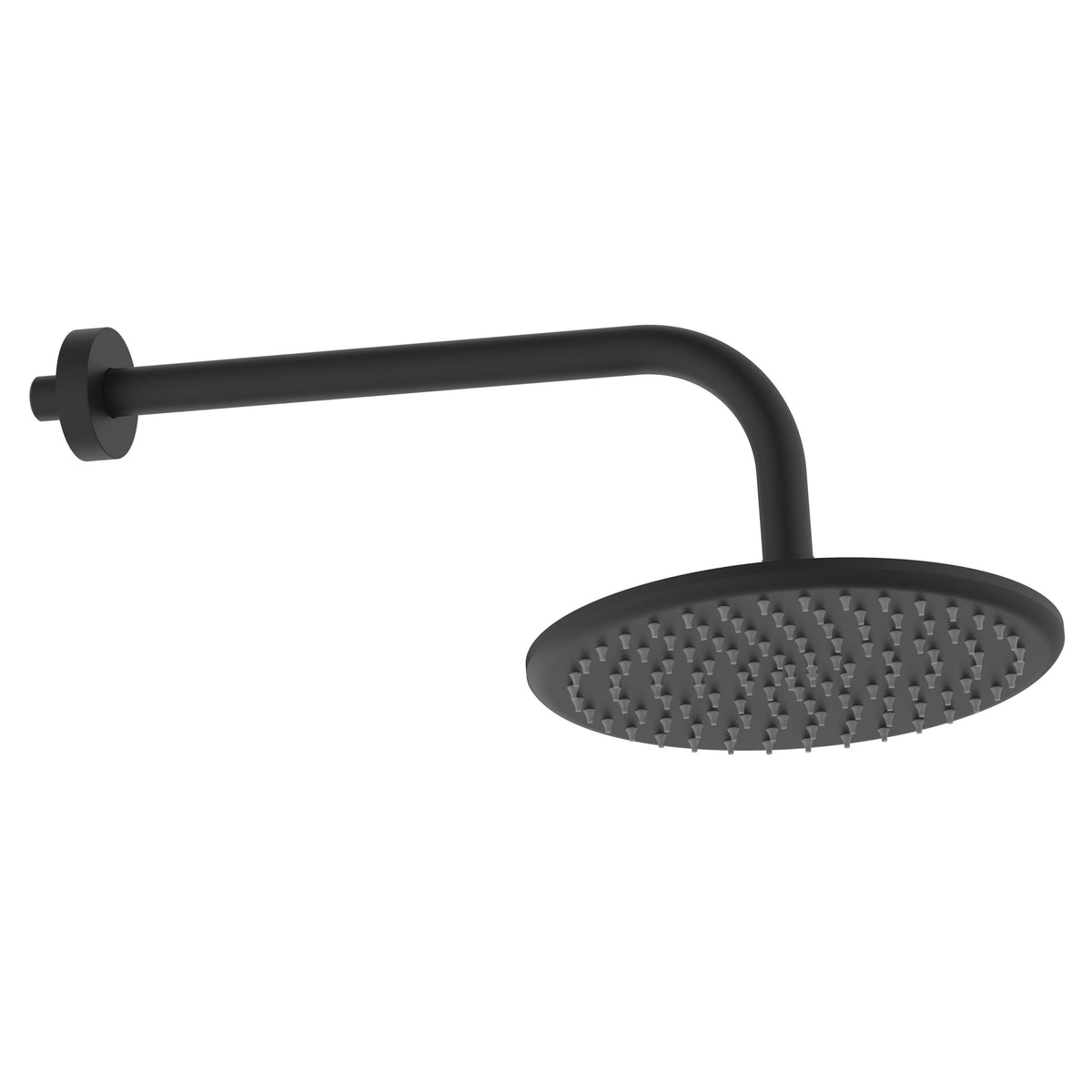 Shower Arm & Head Round Black