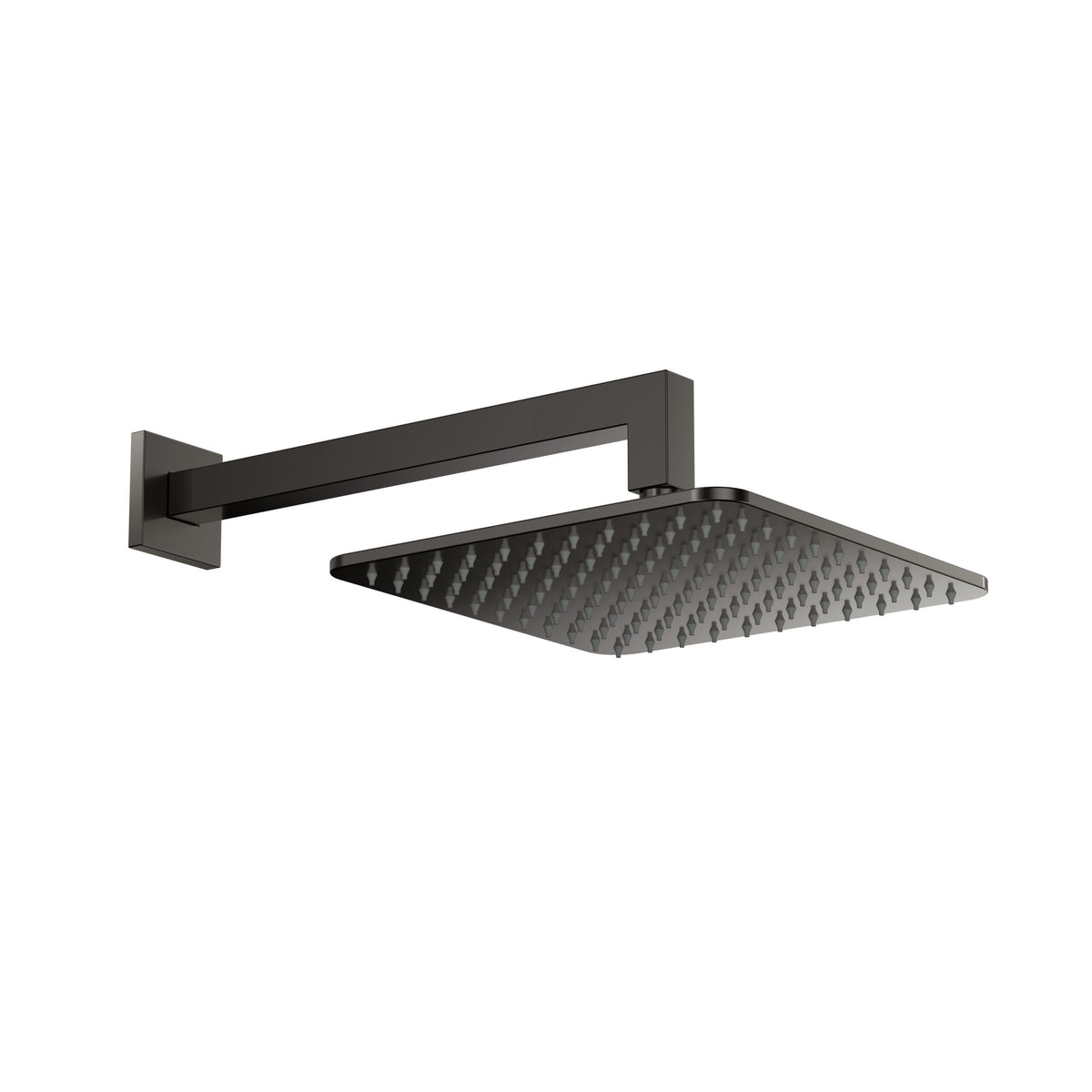 Shower Arm & Head Square Gunmetal