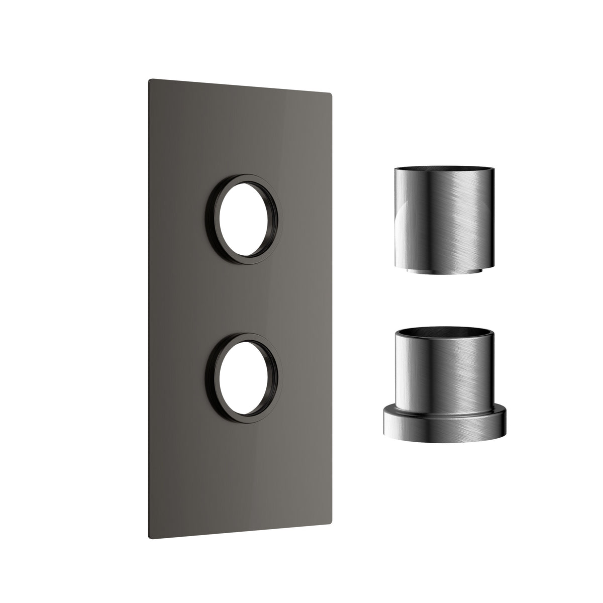 Concealed Plate Gunmetal (1 outlet)