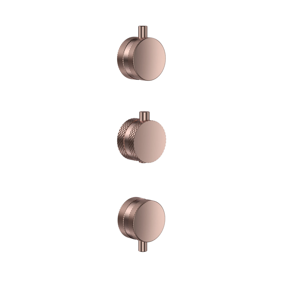 Concealed Knurled Handle 3 pack (1 Thermo 2 Flow) Br Bronze