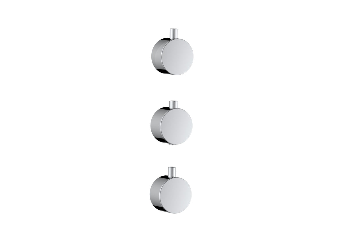 Concealed Plain Handle 3 Pack (1 Thermo 2 Flow) Chrome