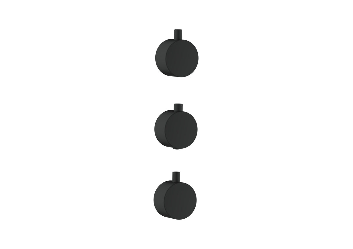 Concealed Plain Handle 3 Pack (1 Thermo 2 Flow) Black