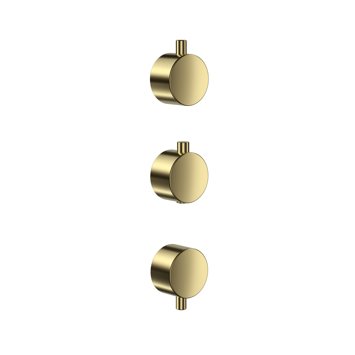 Concealed Plain Handle 3 Pack (1 Thermo 2 Flow) Br Brass