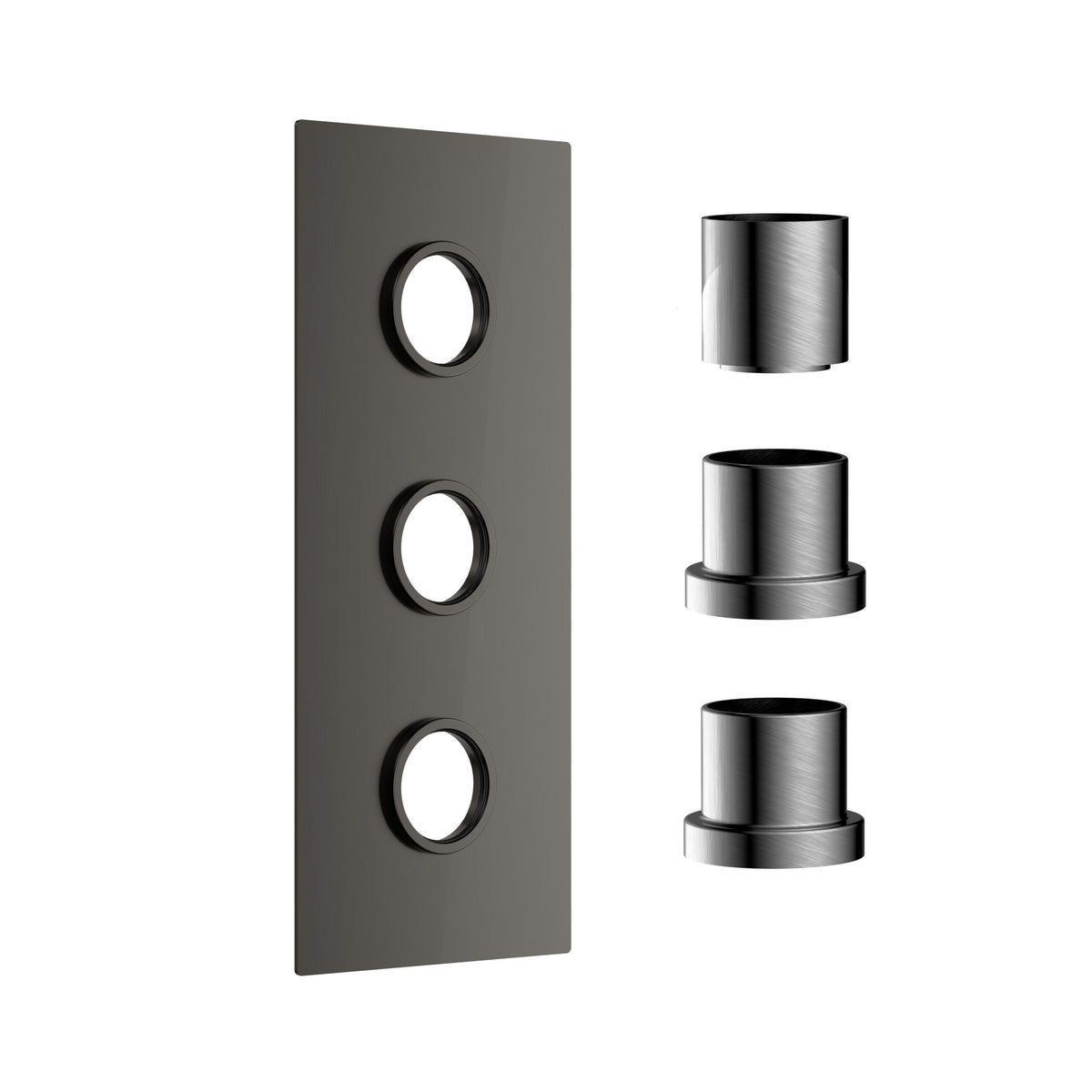 Concealed Plate (3 outlets) Gunmetal