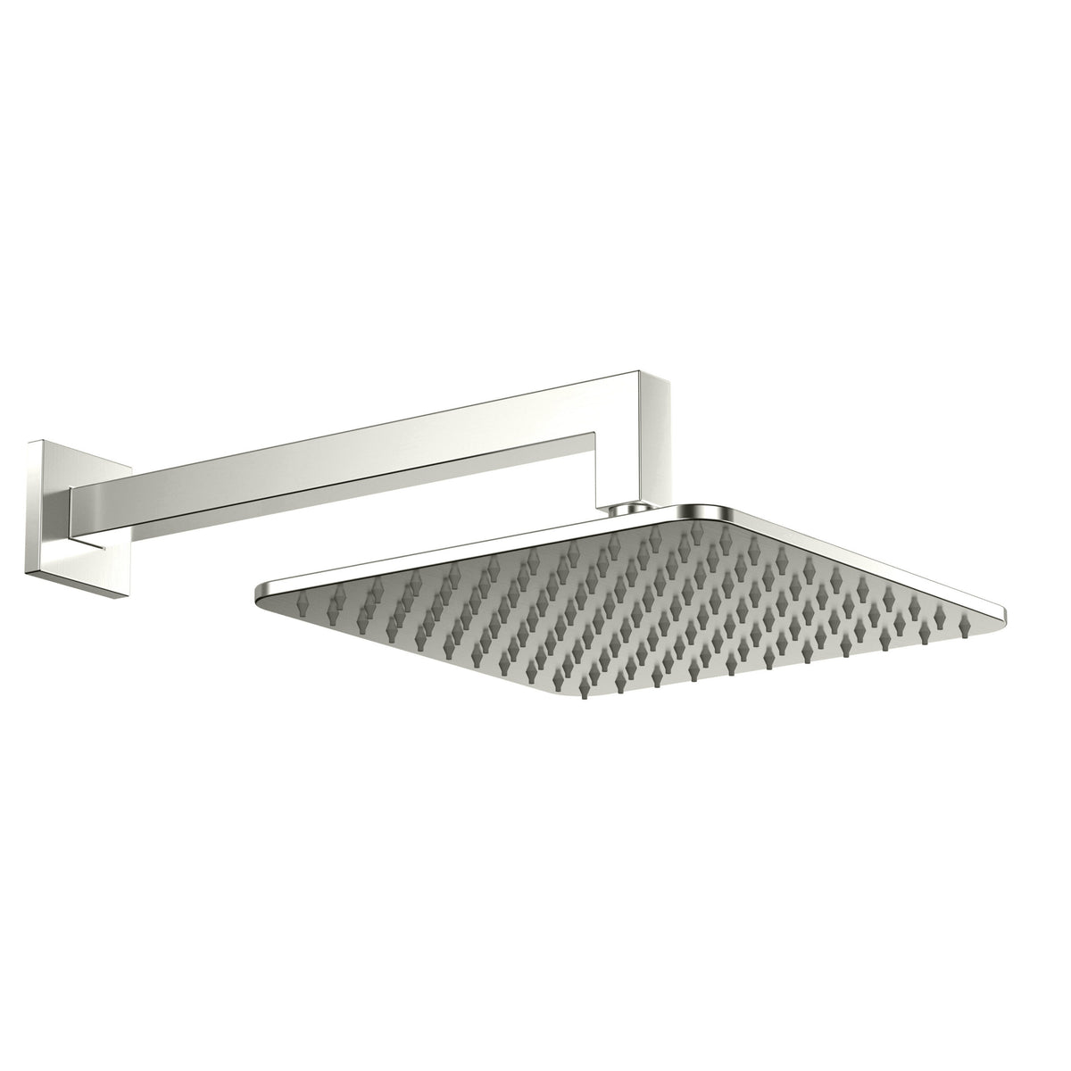 Shower Arm & Head Square Brushed Nickel