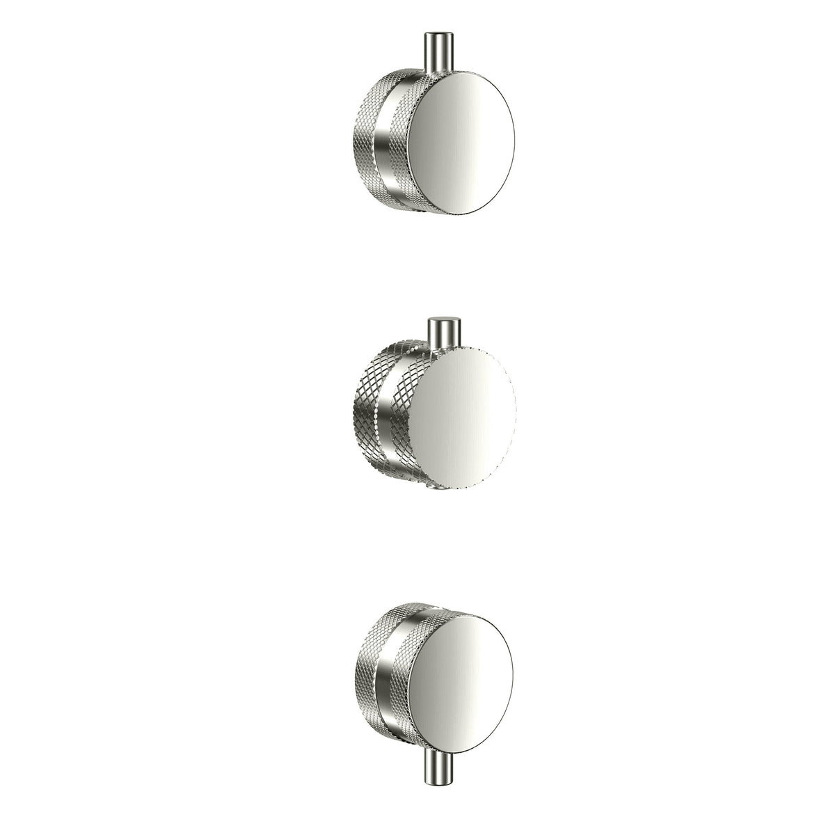 Concealed Knurled Handle 3 pack (1 Thermo 2 Flow) Br Nick