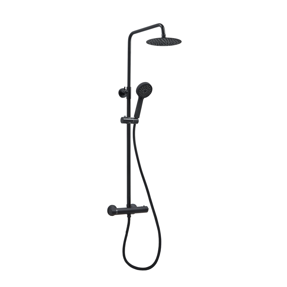 Middleton Blk Rnd Rigid Riser Shower Inc. Easykit