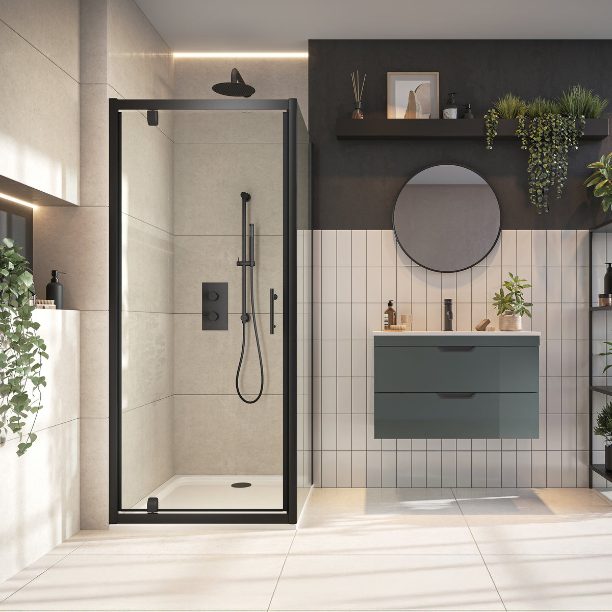 Scudo 6mm Black Glass 800mm Side Panel (1850mm)