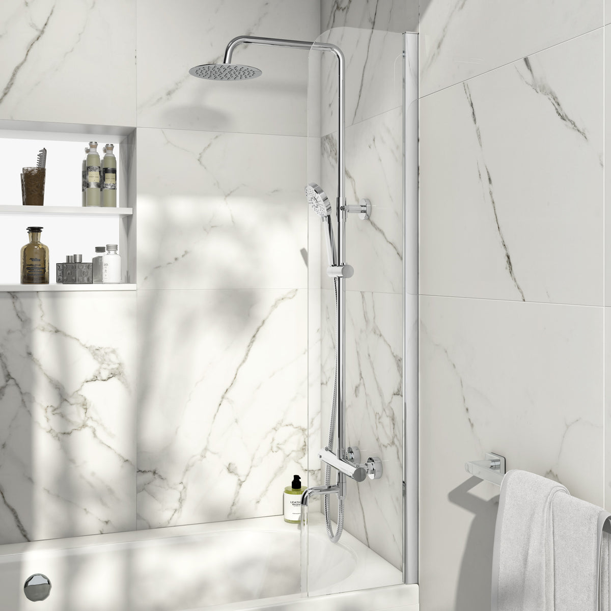 Fixed Radius Bathscreen 6mm 1400x300mm