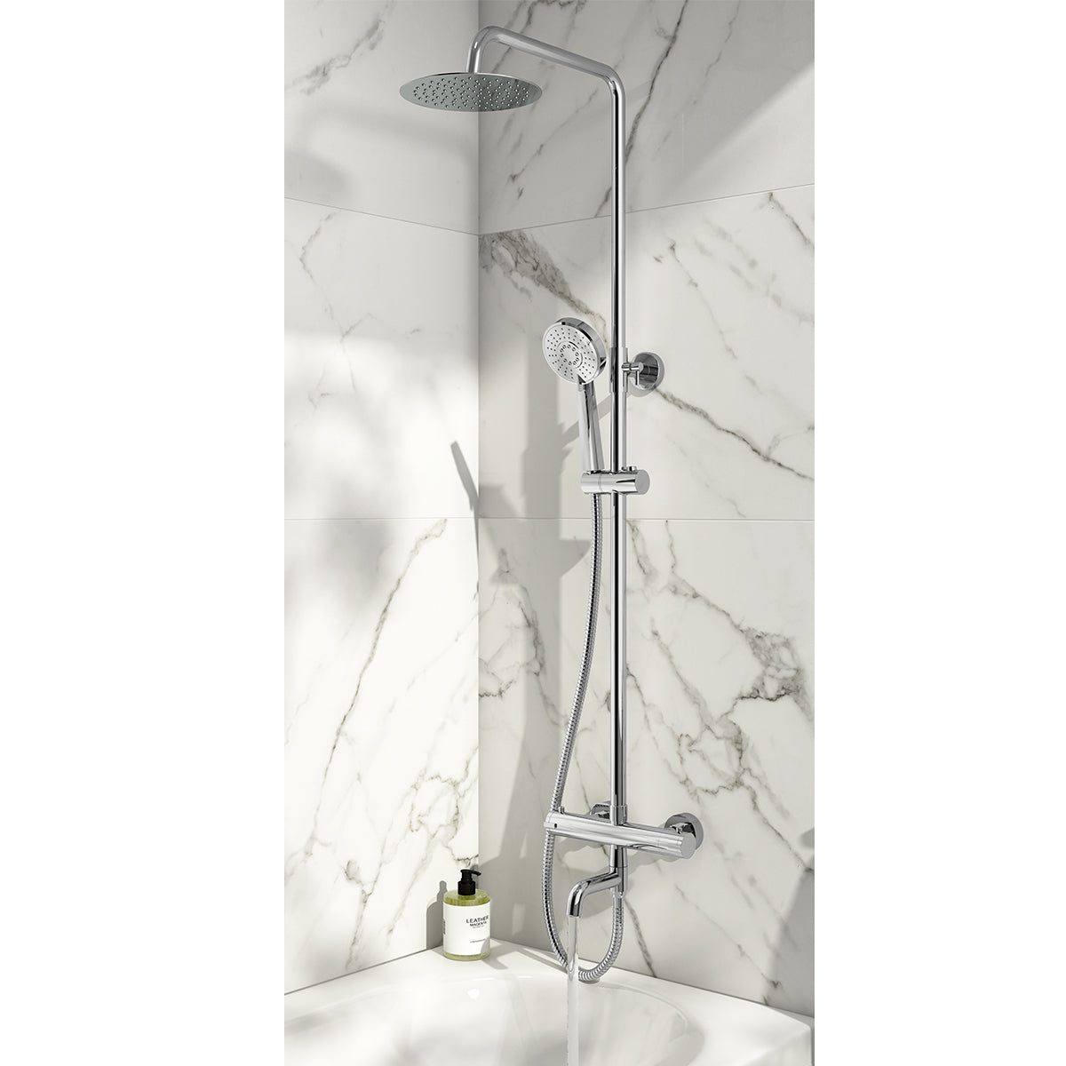 Round Rigid Riser Shower With Bath Filler