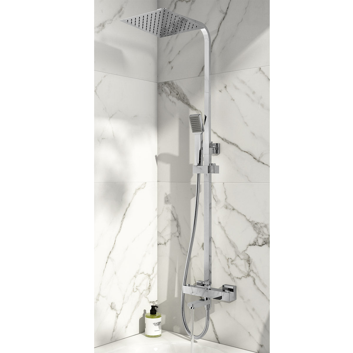 Square Rigid Riser Shower with Bath Filler