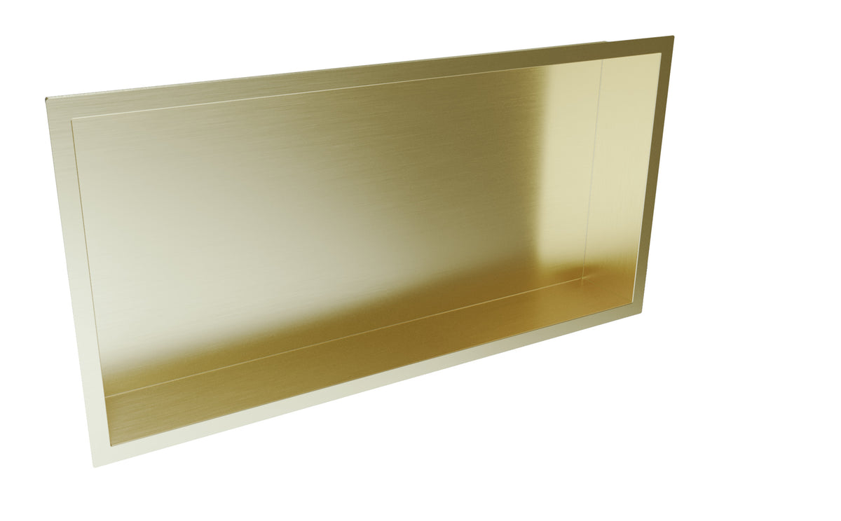 Inset Shower Niche 600x300mm Brushed Brass