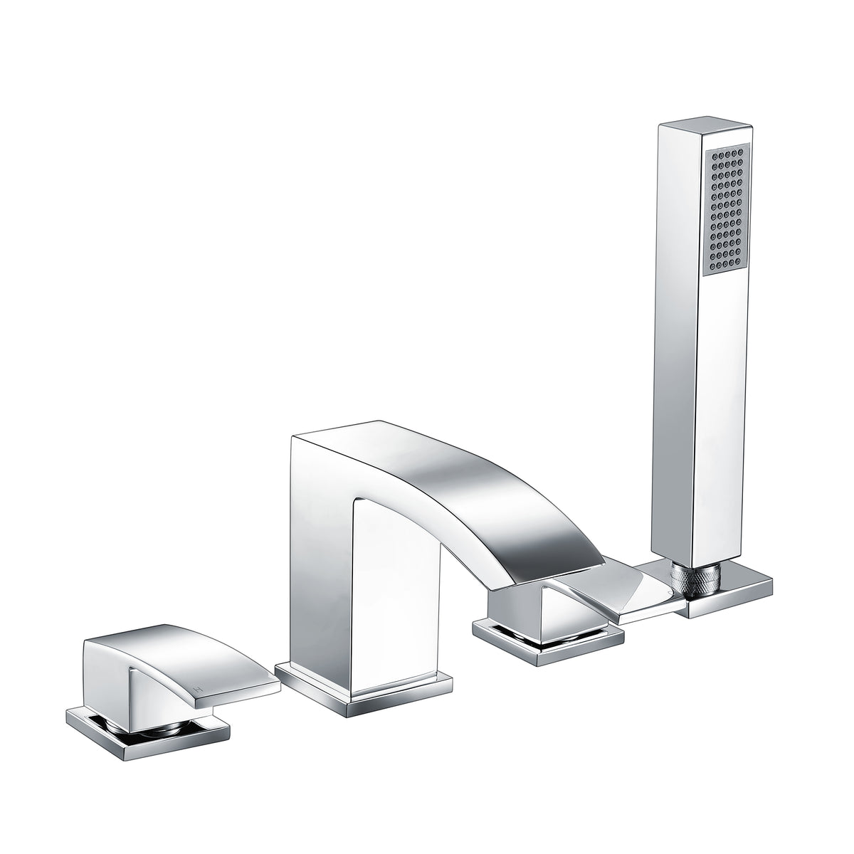 4 Hole Deck Mounted Bath Shower Mixer with Diverter