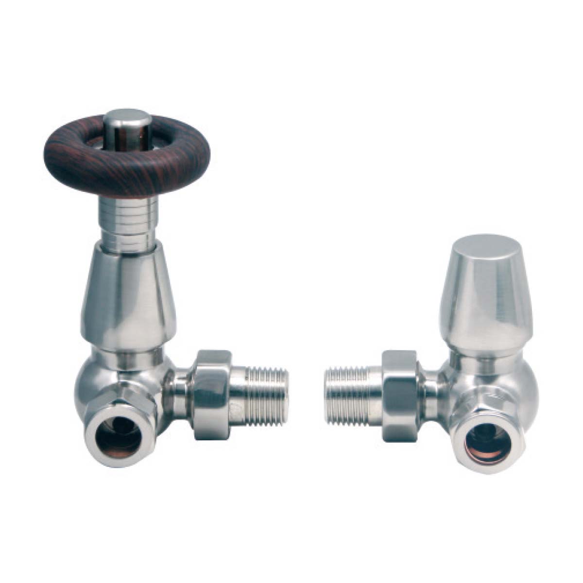 Satin Nickel Radiator Valve Corner (Pair)