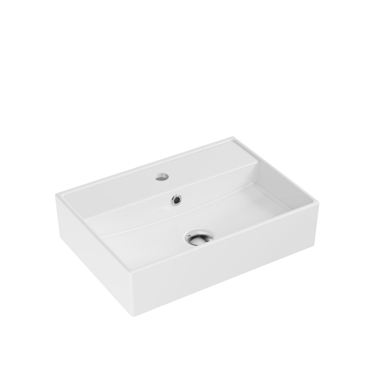 Countertop WH Basin 500x350x120 Gwte Pre Tap Hole