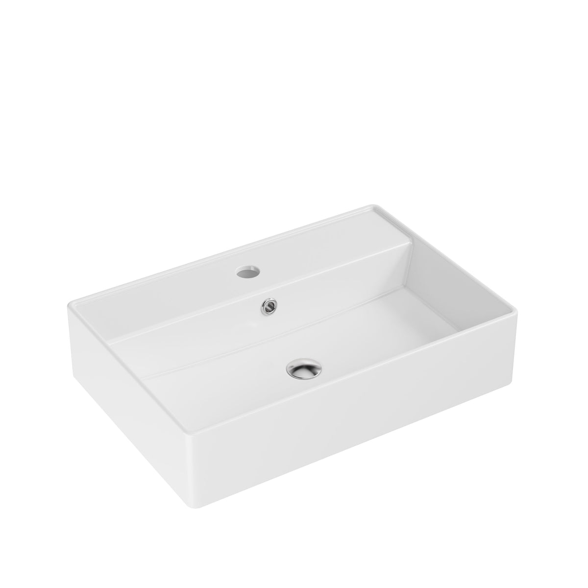 Countertop WH Basin 560x380x120 Gwte Pre Tap Hole