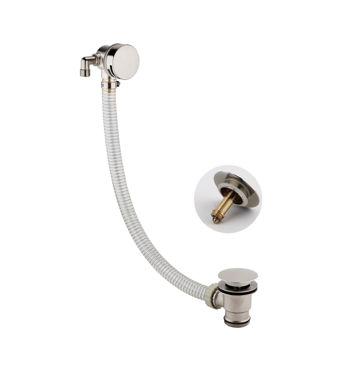 Round Bath Filler and Overflow Brushed Nickel