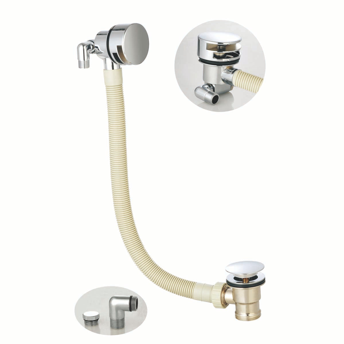 Round Bath Filler with Sprung Waste and Overflow