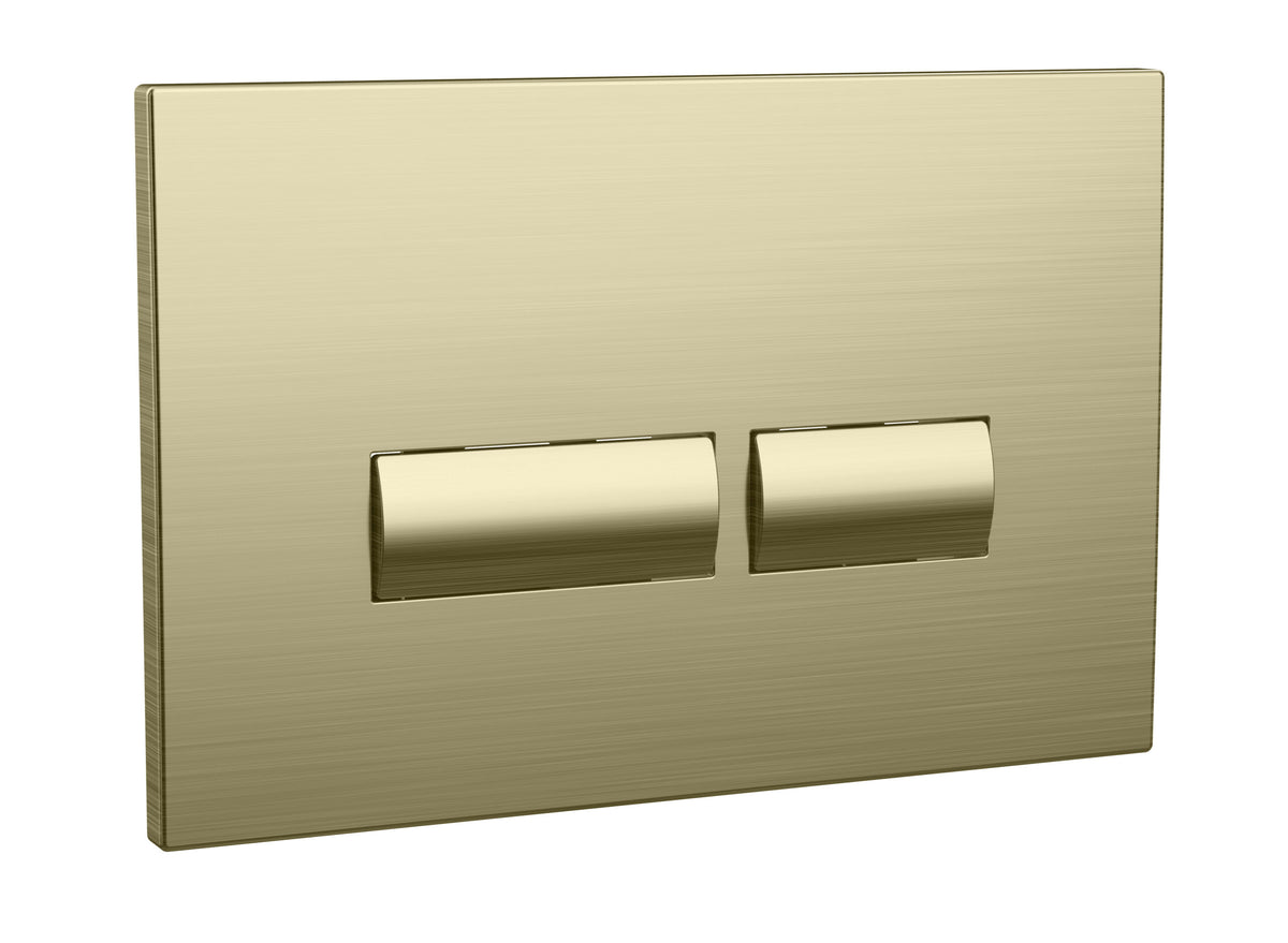 Square Button Brushed Brass