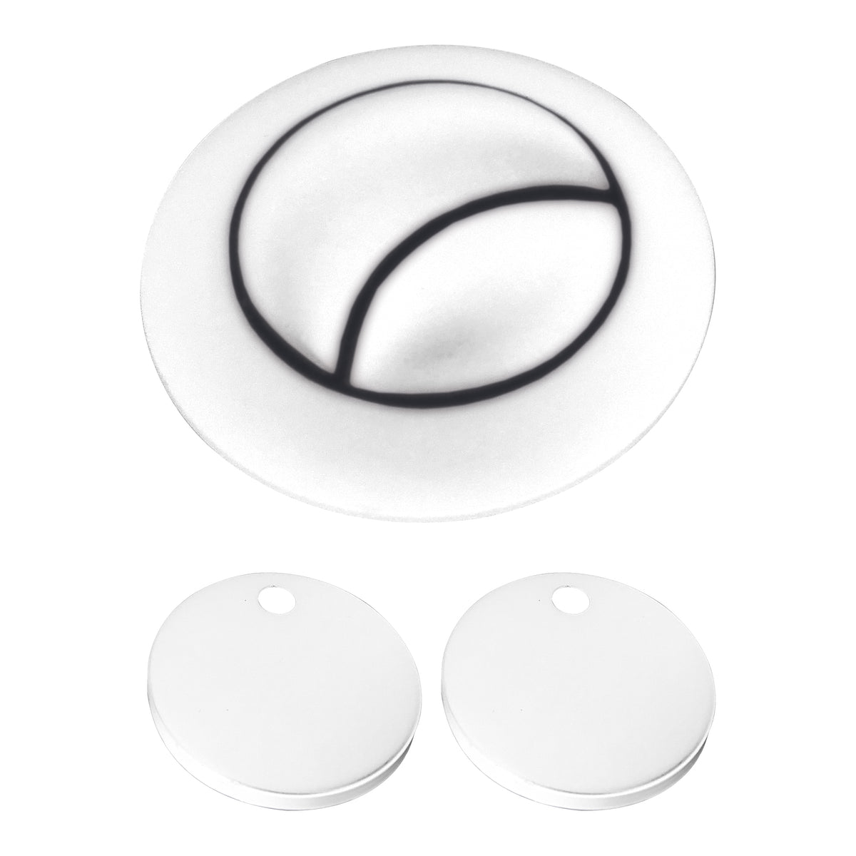 White Seat Hinge Cover & Cistern Push Button